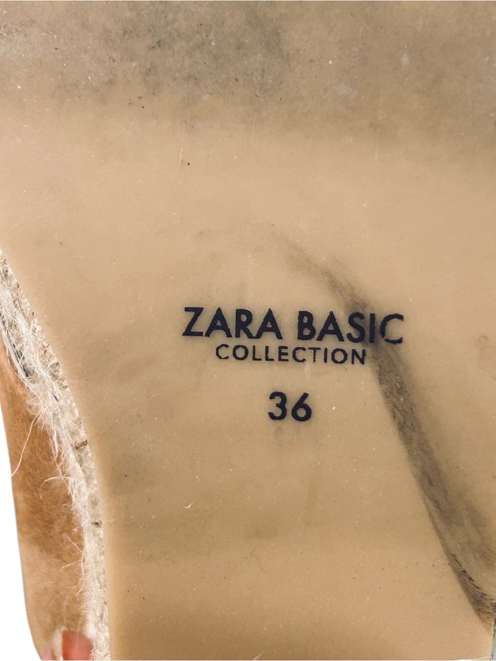 Zara Basic Tan Suede Espadrille Platform Mule Sandals Block Heel EU 36 US 6 - Picture 8 of 9